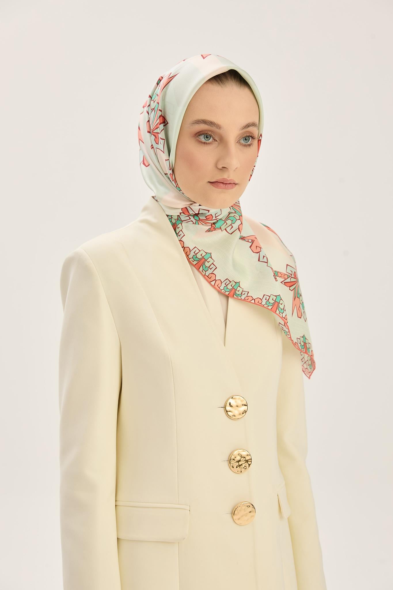 ŞİMAL MULBERRY İPEK EŞARP 90*90 CM - MİNT YEŞİL