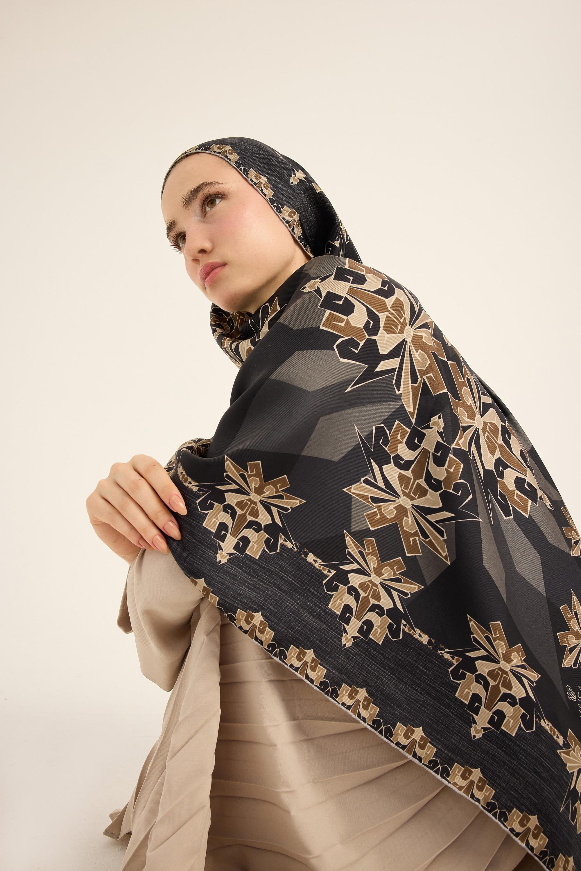 ŞİMAL MULBERRY İPEK ŞAL 70*190 CM - SİYAH