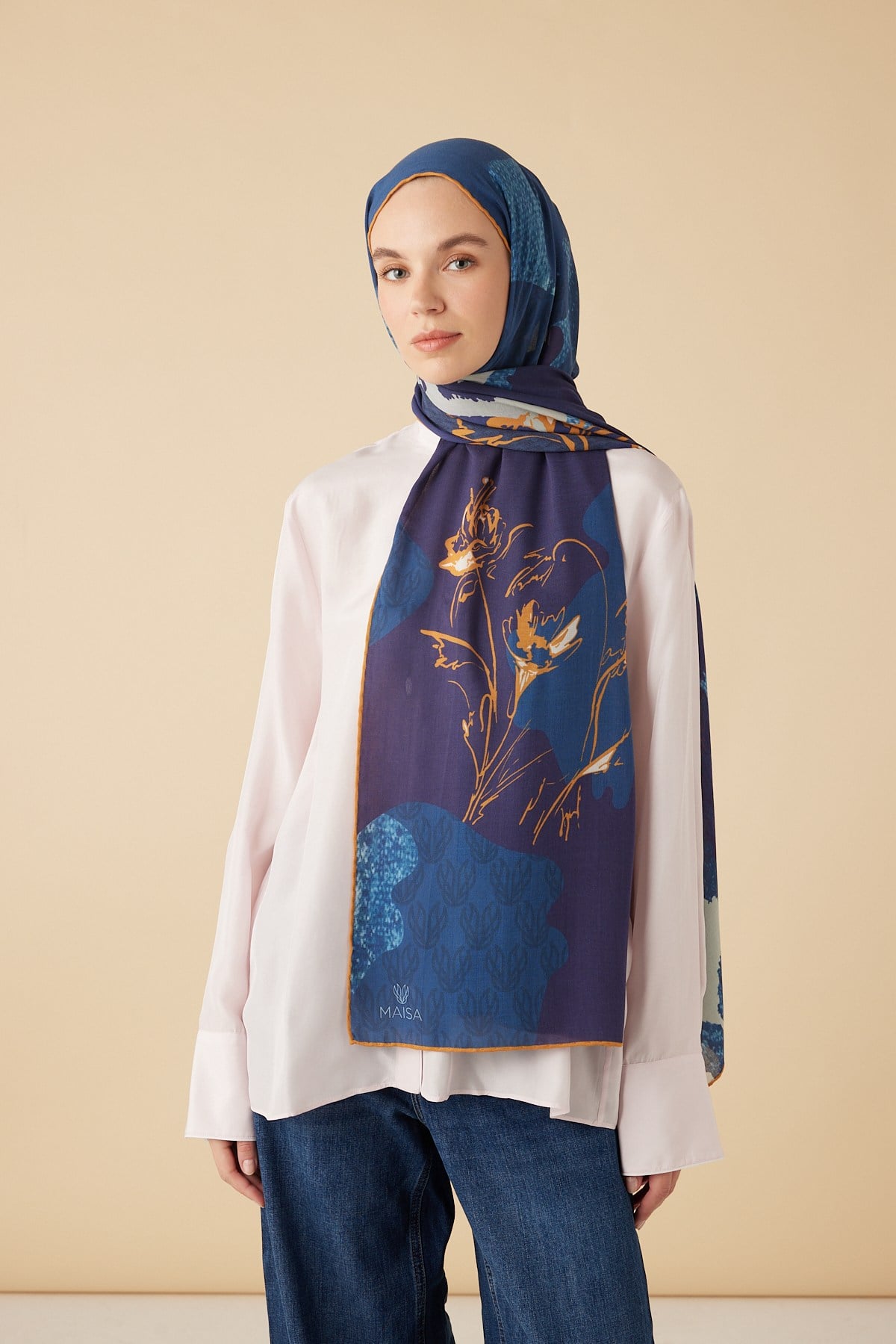 SİMAY YÜN MODAL ŞAL 70*200 CM - MAVİ