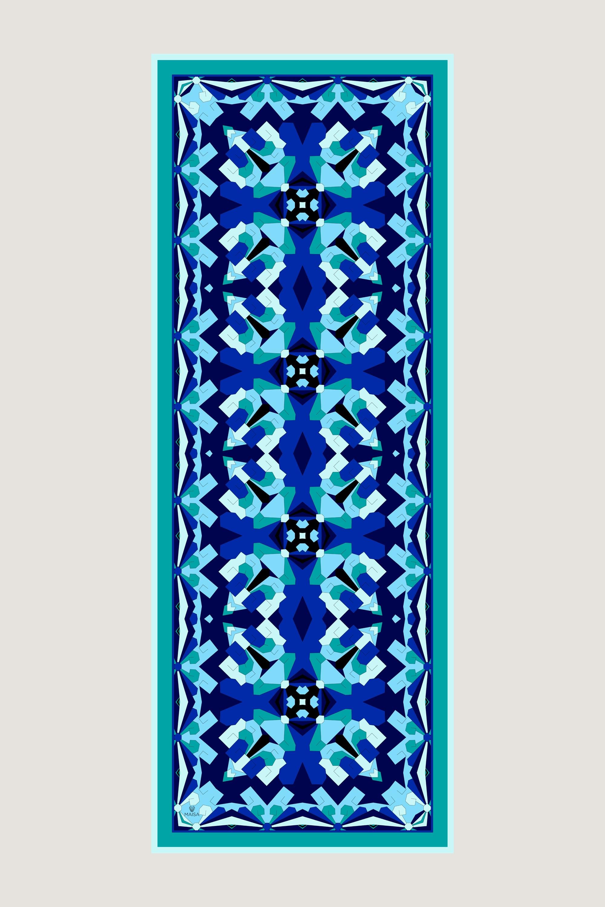 TARA PAMUK İPEK ŞAL 70*190 CM - TURKUAZ