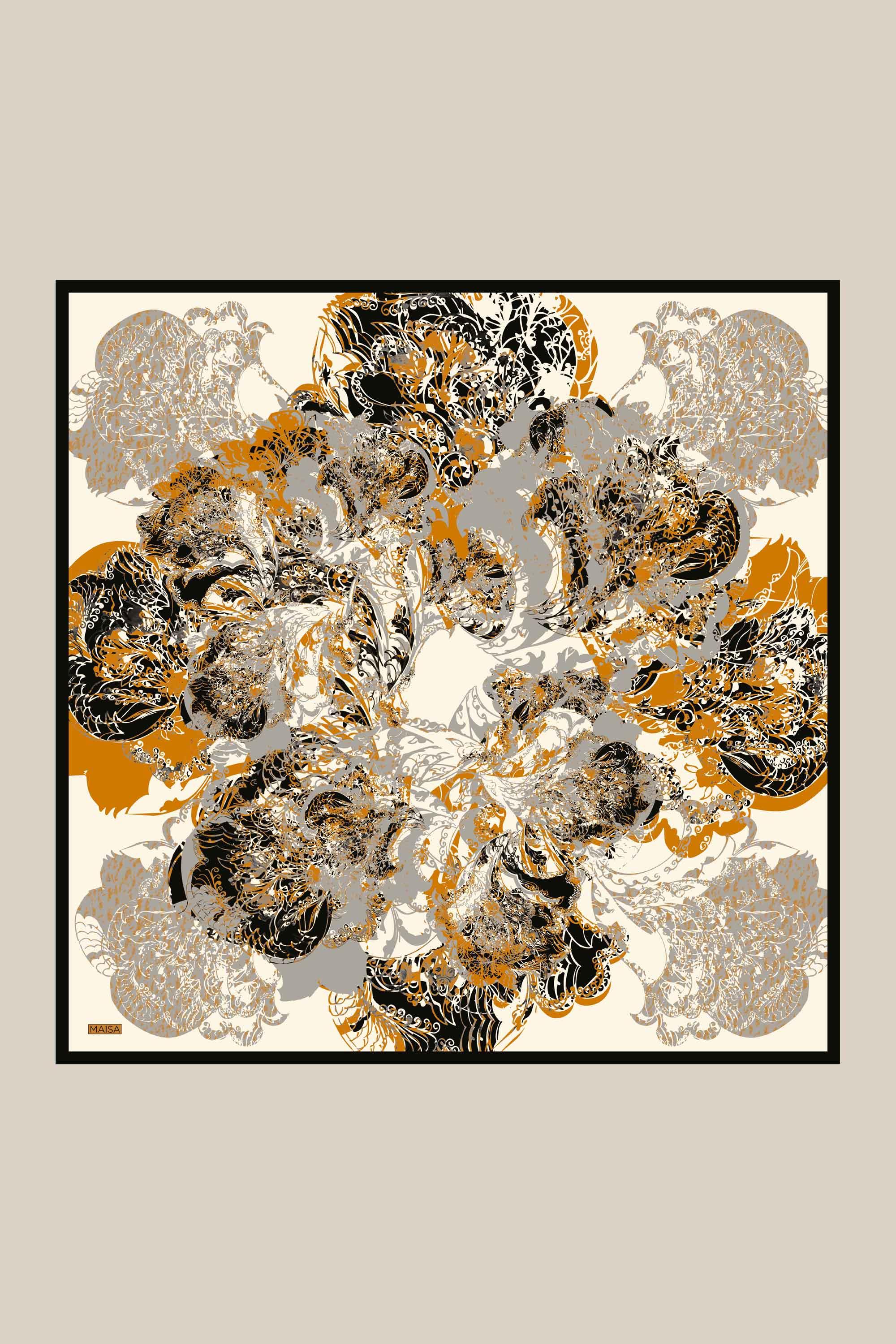 TUVANA MULBERRY İPEK EŞARP 90*90 CM - TABA