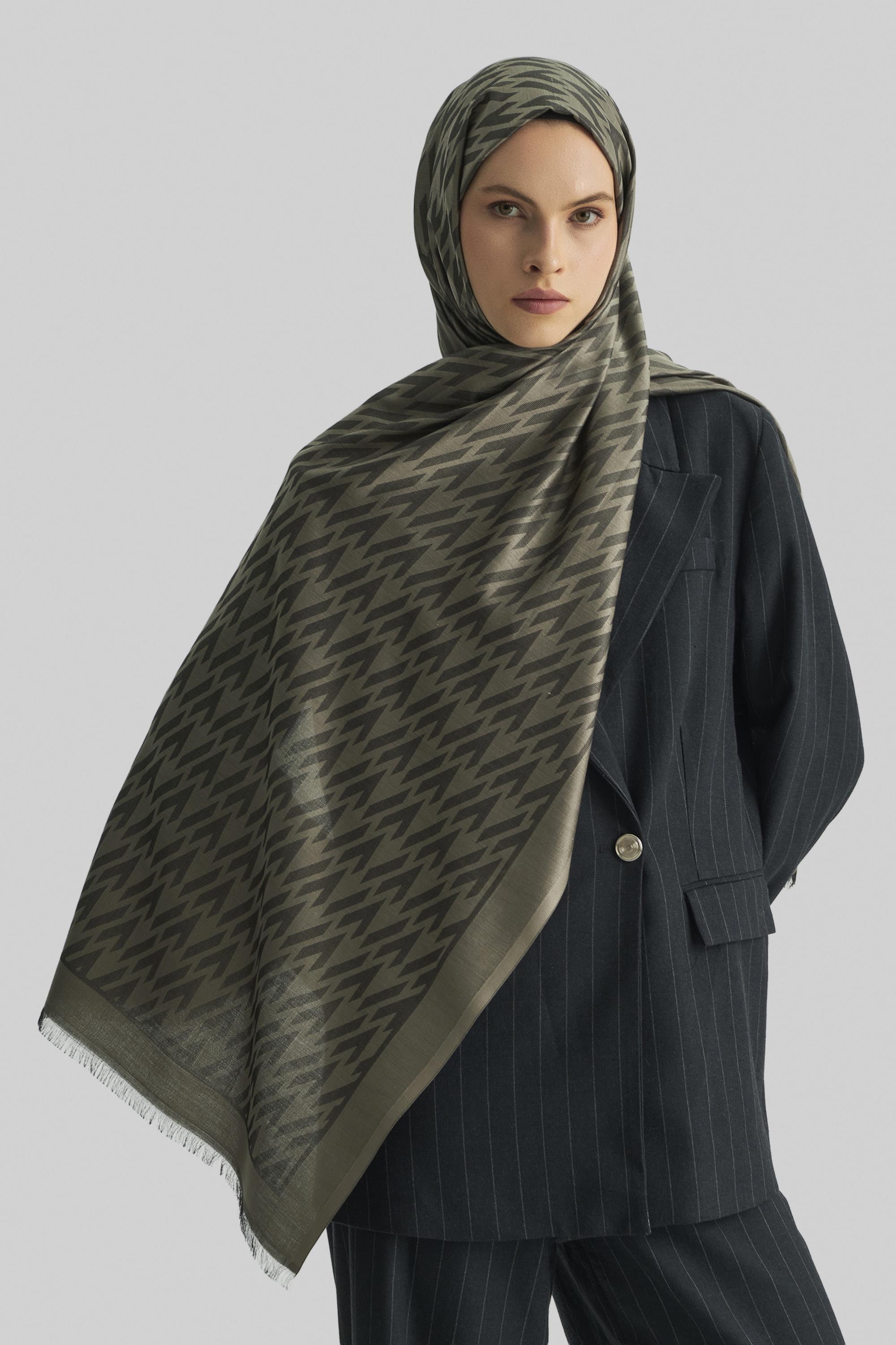 UMAY %100 İPEK JAKARLI ŞAL-ACI KAHVE