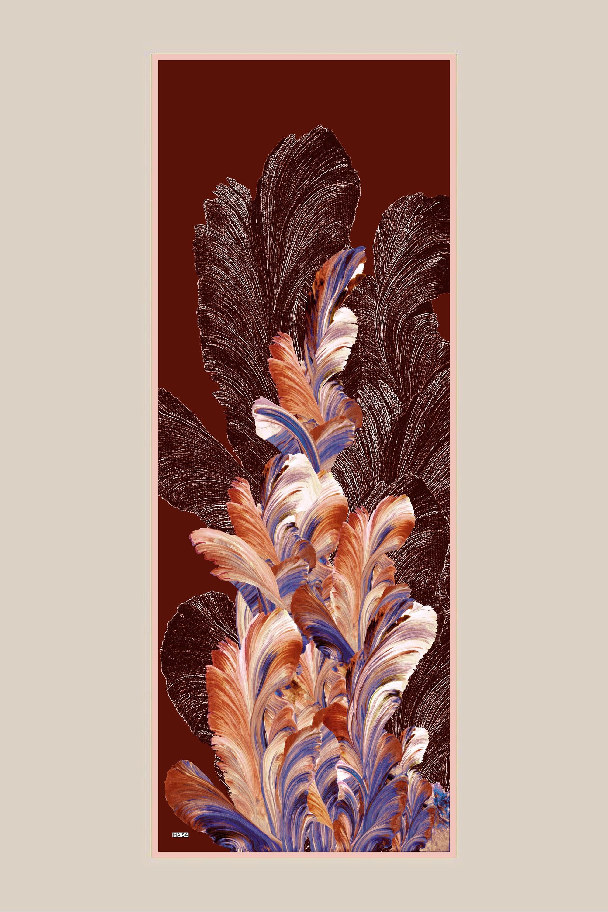 YAKAMOZ KREP İPEK ŞAL 70*190 CM - BORDO
