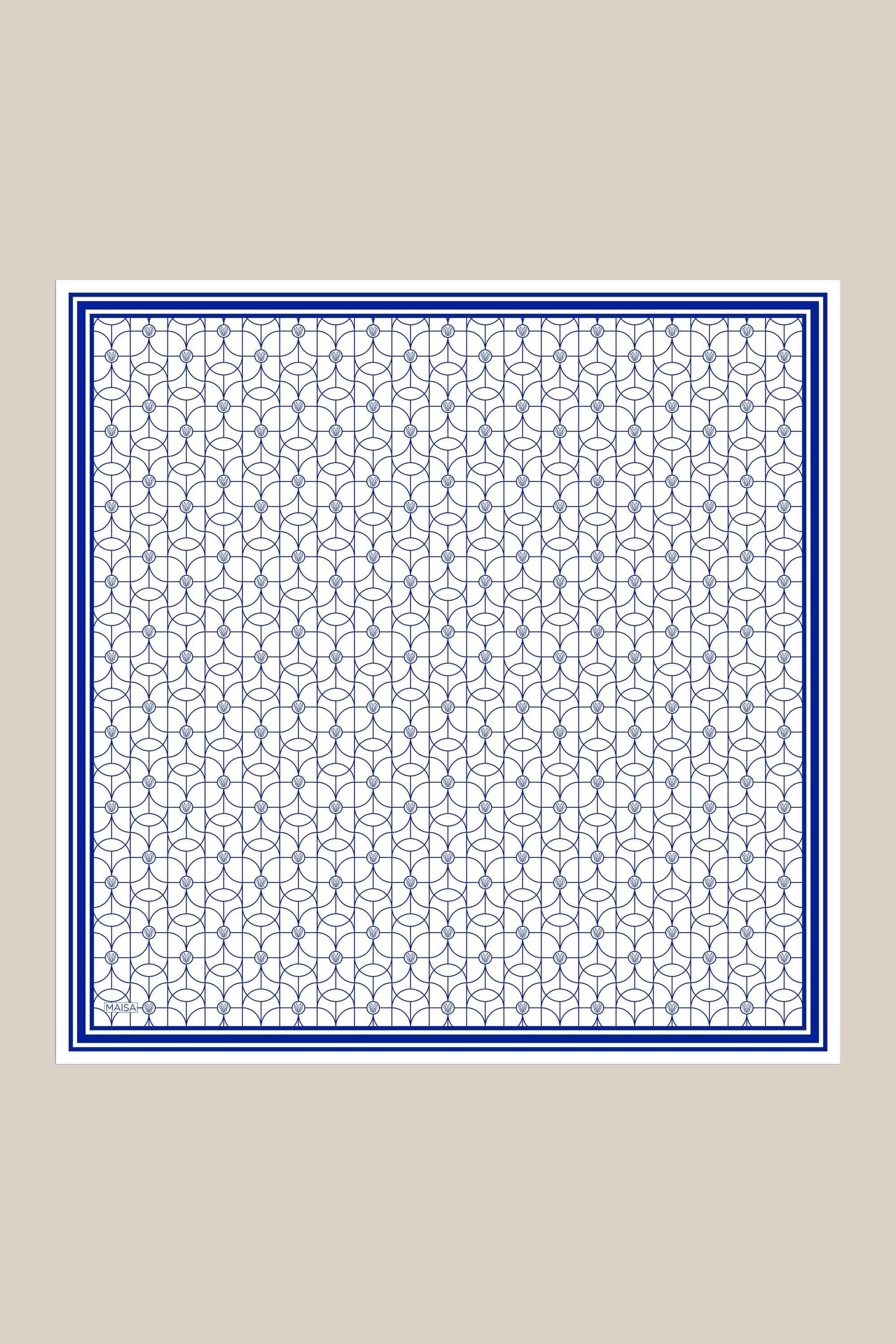 ZERRE TİVİL İPEK EŞARP 90*90 CM - K. MAVİ
