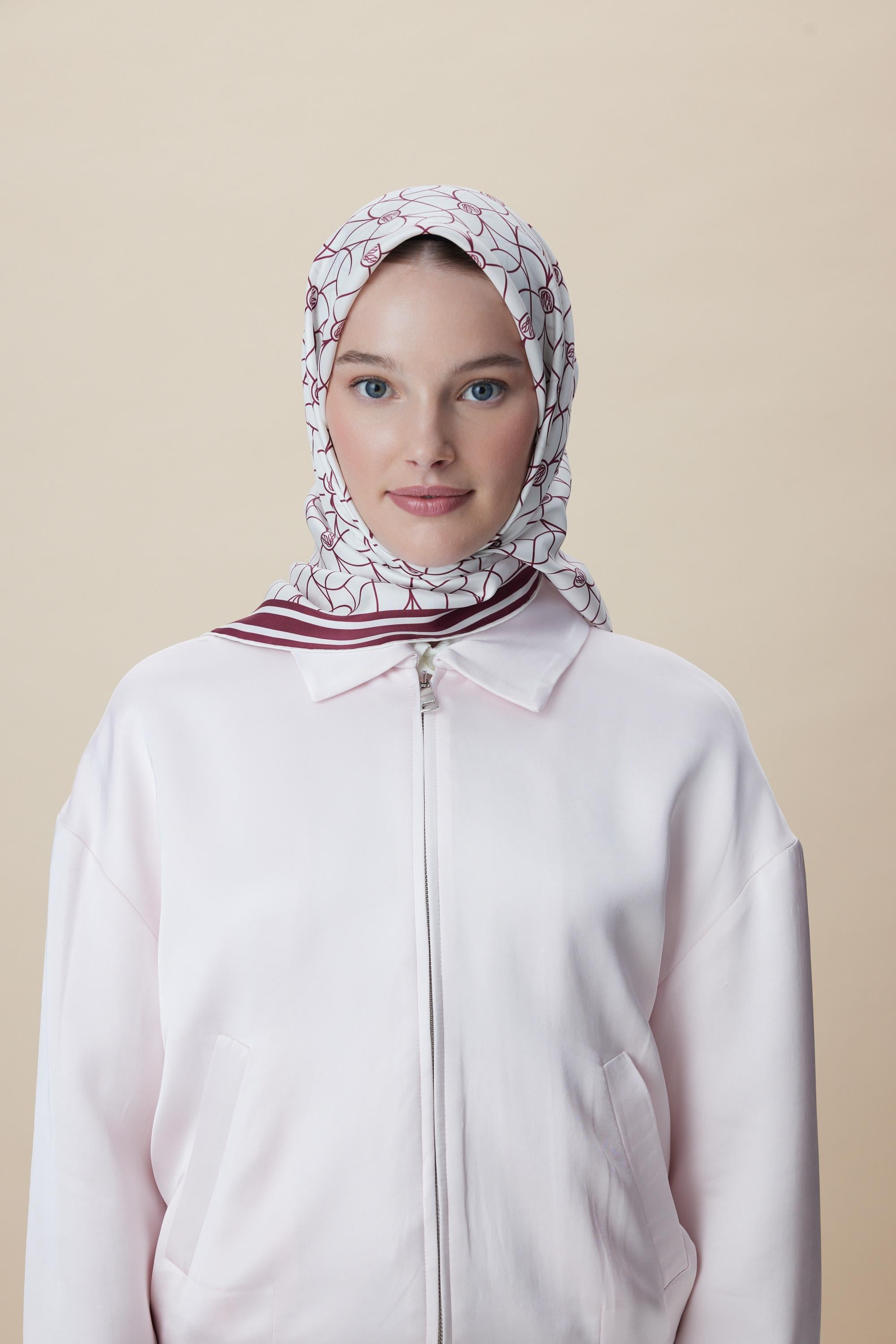 ZERRE TİVİL İPEK EŞARP 90*90 CM - K. FUŞYA