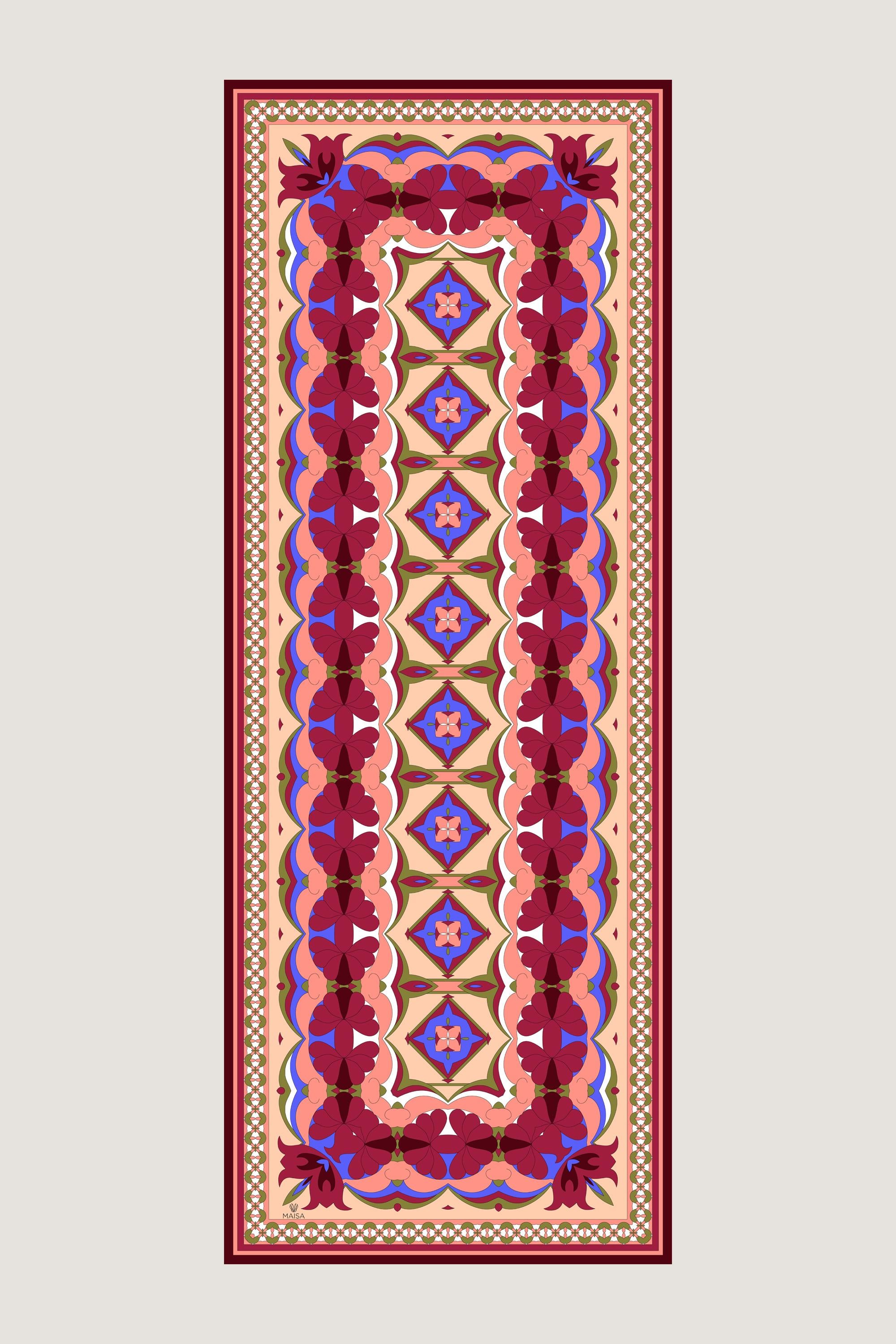 ZEYN PAMUK İPEK ŞAL 70*190 CM - KIRMIZI