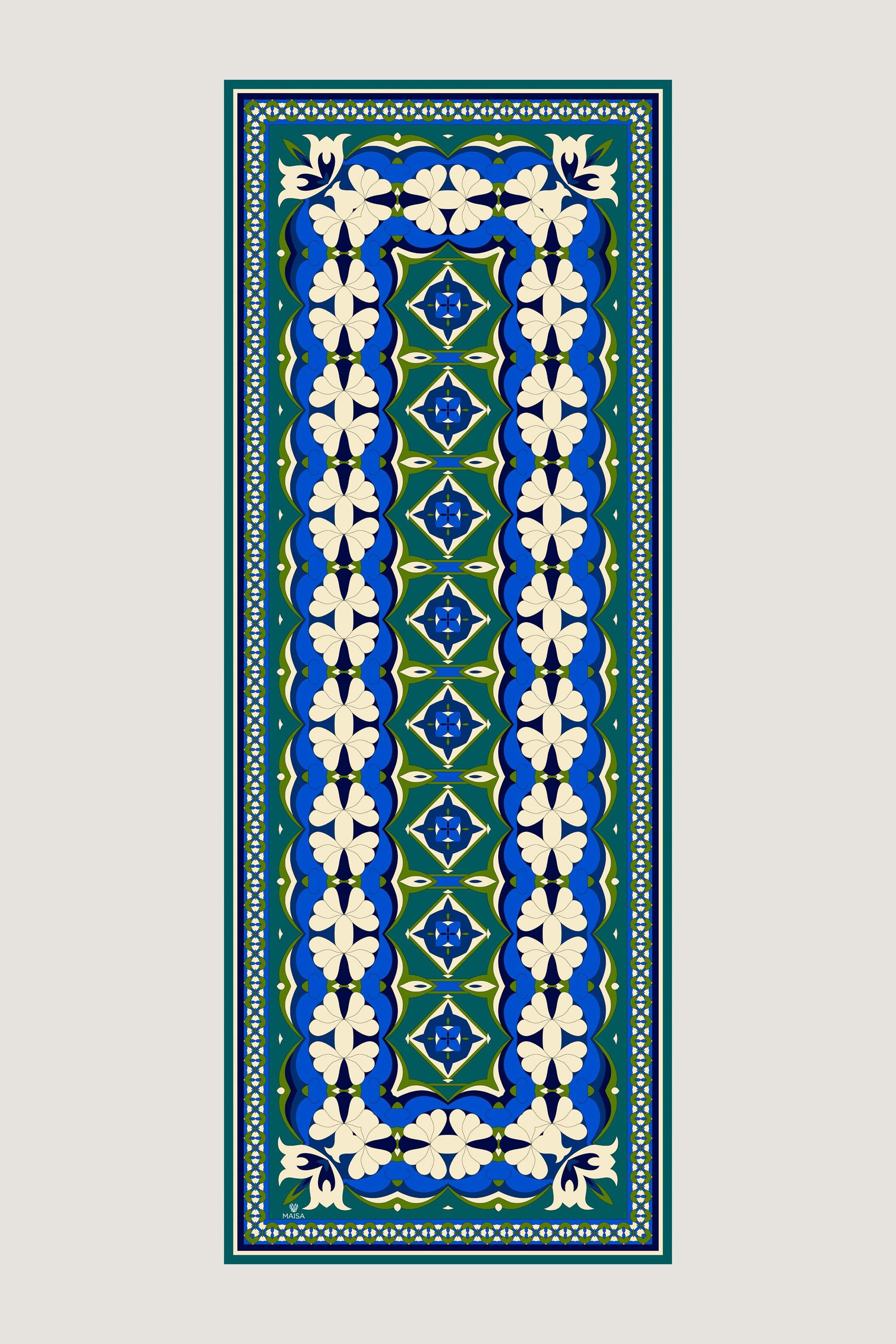 ZEYN YÜN İPEK ŞAL 70*190 CM - PETROL MAVİSİ