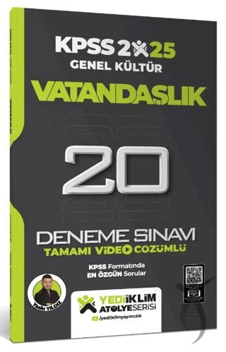 2025 KPSS Genel Kültür Atölye Serisi Vatandaşlık Tamamı Video Çözümlü 20 Deneme Sınavı