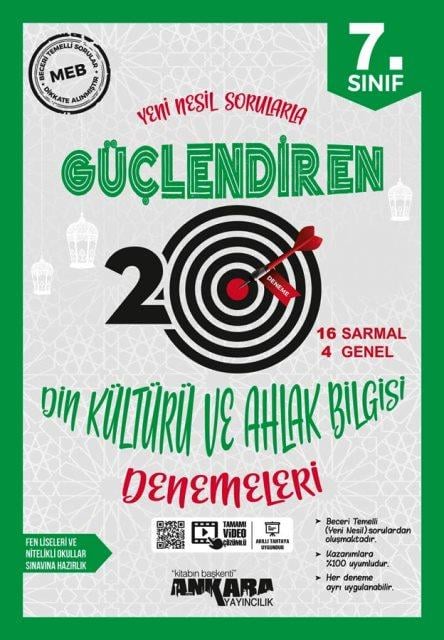 7. Sınıf Din Kültürü ve Ahlak Bilgisi Güçlendiren 20 Deneme 