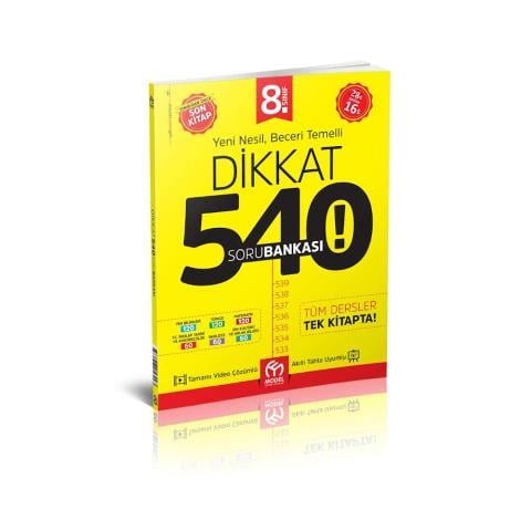 8. Sınıf LGS Dikkat 540 Soru Bankası
