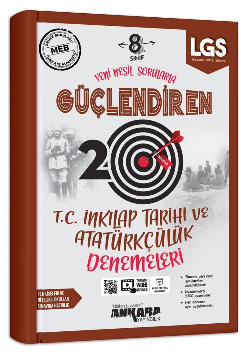 8. Sınıf Güçlendiren T.C. İnkılap Tarihi ve Atatürkçülük 20 Deneme Sınavı