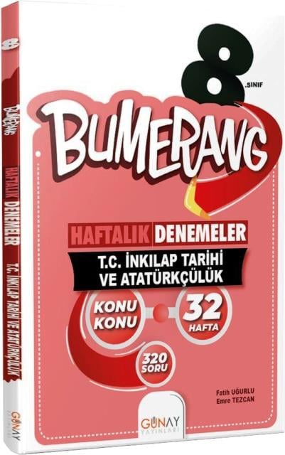 8. Sınıf LGS T.C. İnkılap Tarihi ve Atatürkçülük Bumerang 32 Haftalık Denemeler