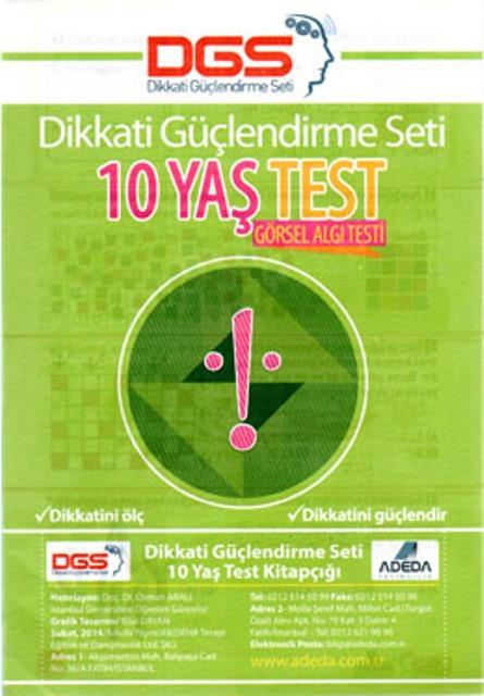 Adeda - DGS Dikkati Güçlendirme Seti 10 Yaş Test Görsel Algı Testi