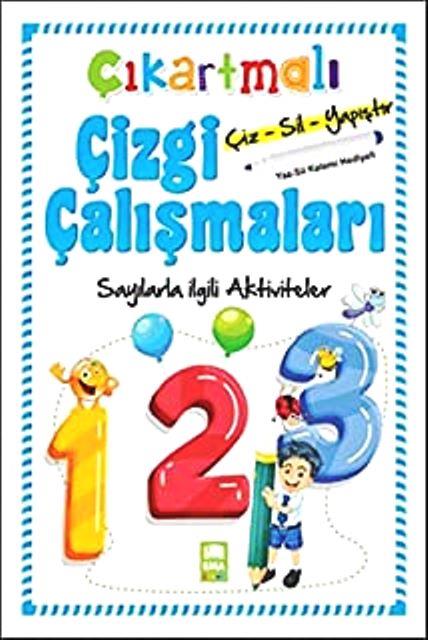 Çıkartmalı Sayılarla İlgili Aktiviteler Çizgi Alıştırmaları