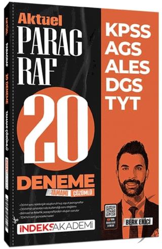 İndeks Akademi KPSS MEB-AGS ALES DGS TYT Aktüel Paragraf 20 Deneme Çözümlü
