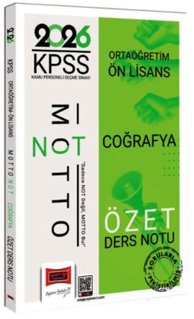 KPSS Ortaöğretim Ön Lisans Motto Serisi Coğrafya Özet Ders Notu 2026