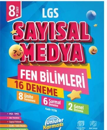 LGS 8. Sınıf Sayısal Medya Fen Bilimleri 16 Deneme