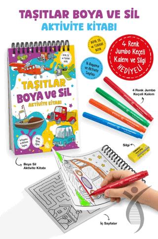 Taşıtlar – Boya ve Sil Aktivite Kitabı / 3 Yaş +