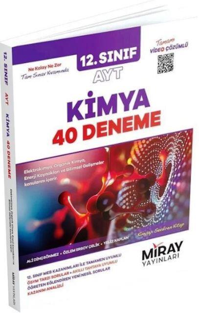 12. Sınıf AYT Kimya 40 Deneme Video Çözümlü