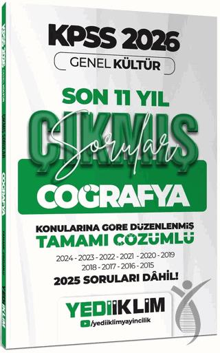 2026 KPSS Genel Kültür Coğrafya Konularına Göre Tamamı Çözümlü Son 11 Yıl Çıkmış Sorular