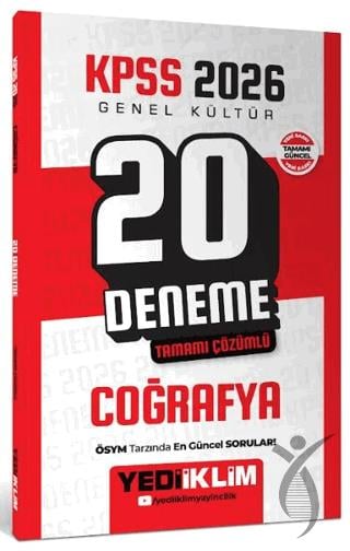 2026 KPSS Genel Kültür Coğrafya Tamamı Çözümlü 20 Deneme