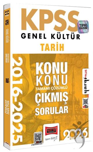 2026 KPSS Genel Kültür Tarih 2016 - 2026 Konu Konu Tamamı Çözümlü Çıkmış Sorular
