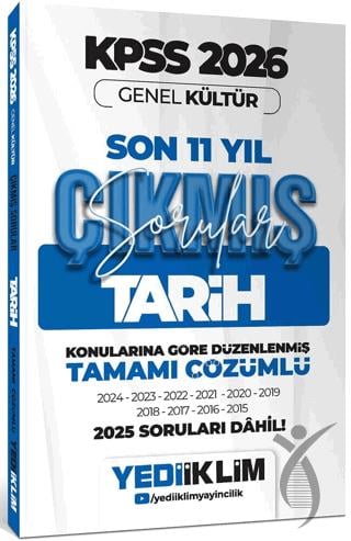 2026 KPSS Genel Kültür Tarih Konularına Göre Tamamı Çözümlü Son 11 Yıl Çıkmış Sorular