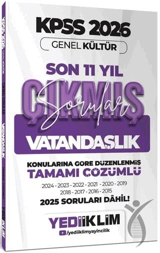 2026 KPSS Genel Kültür Vatandaşlık Konularına Göre Tamamı Çözümlü Son 11 Yıl Çıkmış Sorular