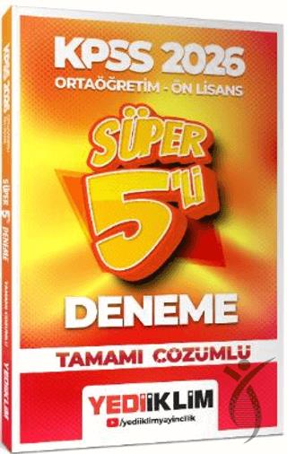 2026 KPSS Ortaöğretim - Önlisans Genel Yetenek Genel Kültür Tamamı Çözümlü Süper 5 Deneme