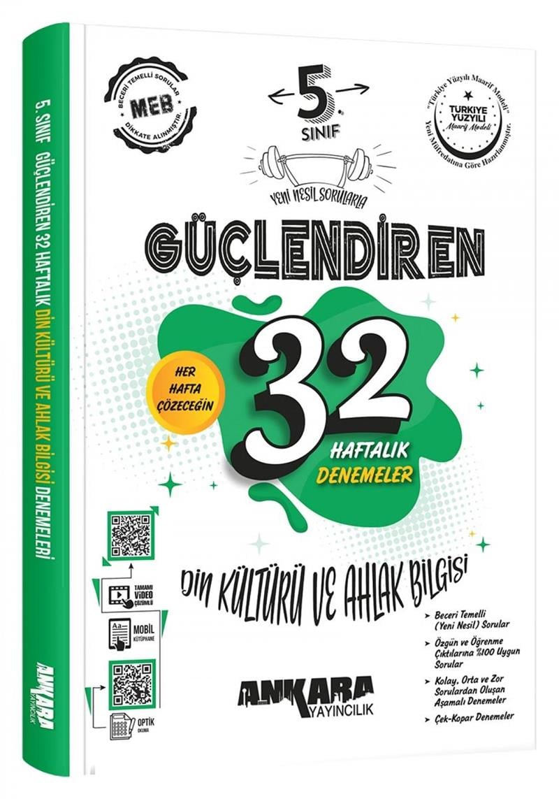 5. Sınıf Din Kültürü ve Ahlak Bilgisi Güçlendiren 32 Haftalık Denemeler 