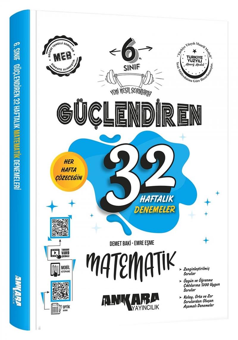 6. Sınıf Matematik Güçlendiren 32 Haftalık Kazanım Denemeleri
