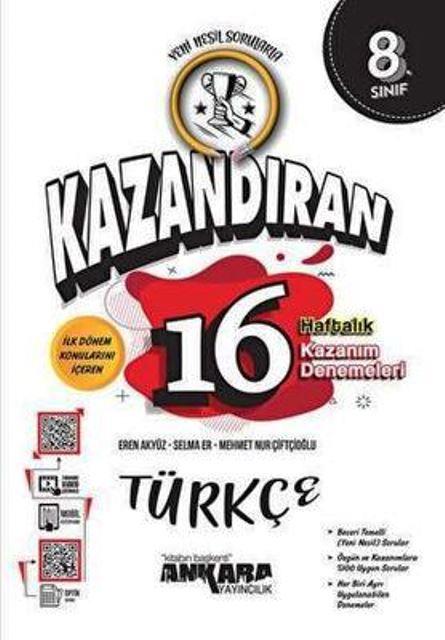 8. Sınıf LGS Türkçe Kazandıran 16 Haftalık Kazanım Denemeleri