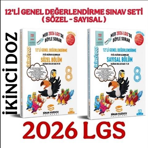 8. Sınıf LGS İkinci Doz 12'Li Genel Değerlendirme Sınavı Seti ( Sözel - Sayısal )