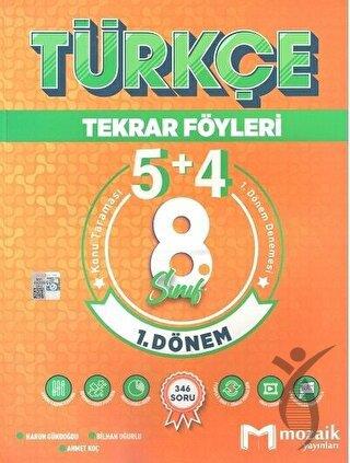 8. Sınıf LGS Türkçe 5 + 4 Tekrar Föyü 1. Dönem Özel Baskı