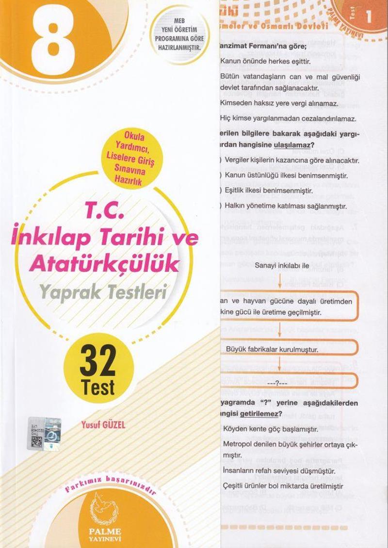 8. Sınıf T.C. İnkılap Tarihi ve Atatürkçülük Yaprak Test