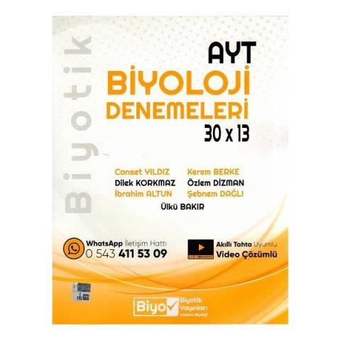 AYT Biyoloji Biyotik 30 x 13 Denemeleri