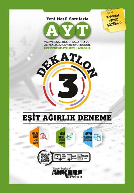 AYT Eşit Ağırlık Dekatlon 3 Deneme