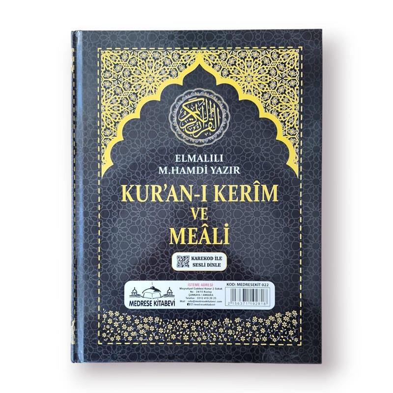 Cami Boy Kuranı Kerim ve Meali Bilgisayar Hatlı Siyah Renk