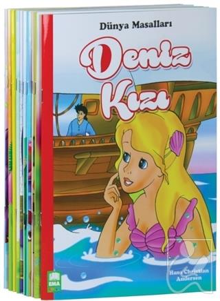 Dünya Masalları Seti 1 ve 2 Sınıflar İçin Eğik el Yazılı (10 Kitap Takım - Büyük Boy)