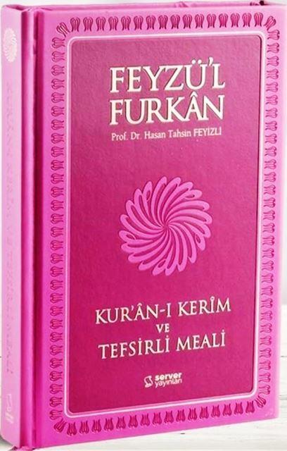 Feyzü'l Furkan Kur'ân-ı Kerîm ve Tefsirli Meali (Büyük Boy - Mushaf ve Meal - Mıklepli) Pembe (Ciltli)