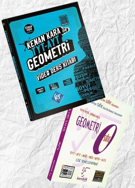 Kenan Kara İle TYT - AYT Geometri Video Ders Kitabı & Geometri Sıfır TYT DGS KPSS ALES Seti (2 Kitap Set)