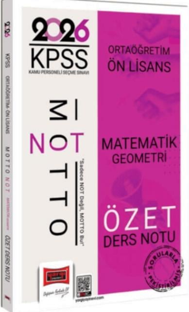 KPSS Ortaöğretim Ön Lisans Motto Serisi Matematik-Geometri Özet Ders Notu 2026