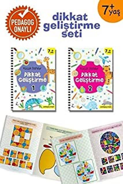 Küçük Dahiler Dikkat Geliştirme Seti (2 Kitap Takım) 7 + Yaş (Pedagog Onaylı)