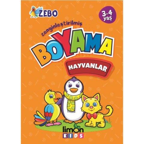 Limon Kids 3 4 Yaş Zenginleştirilmiş Boyama Hayvanlar