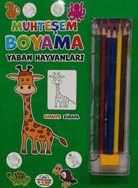 Muhteşem Boyama - Yaban Hayvanları + 6lı Boya Kalemi