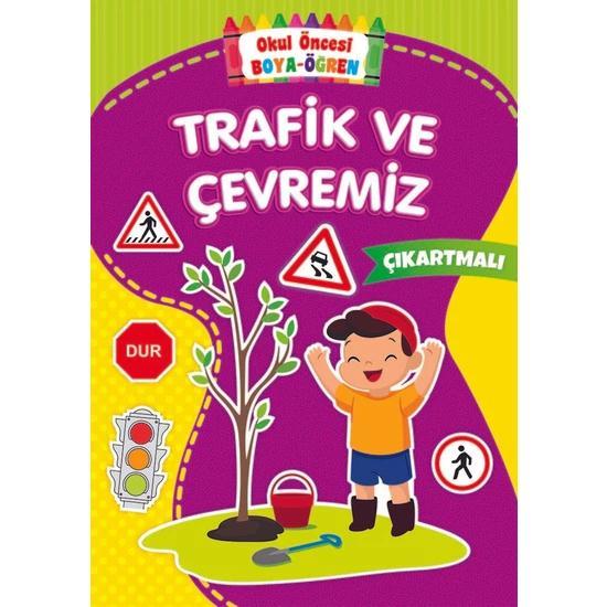 Okul Öncesi Boyama Öğren Trafik ve Çevremiz