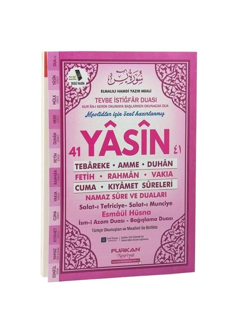 Orta Boy Pembe Yasin 3' Lü 80 Sayfa Eko Kapak