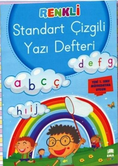 Renkli Standart Çizgili Yazı Defteri A4 Ebat