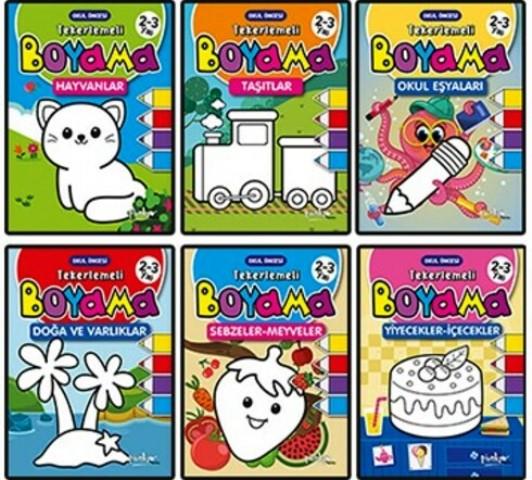 Tekerlemeli Boyama 6 Kitap (Takim)