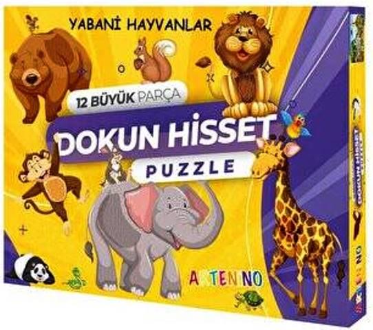 Yabani Hayvanları 12 Büyük Parça Dokun Hisset Puzzle